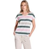 Street One - Overhemd - Streep - Ronde V-hals - Lichtgewicht Jerseystof