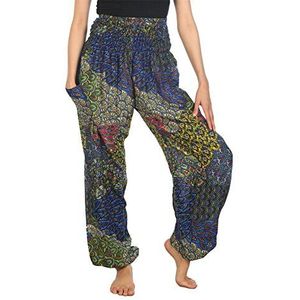 Lofbaz Harembroek voor dames, yogabroek, pompbroek, hippiebroek, boho-kleding, festivaloutfit, zomerbroek, lichte zomerbroek, L
