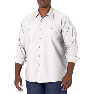 Red Kap Men's Size Industrial Work Shirt, Regular Fit, Long Sleeve, White, 2X-Large/Tall