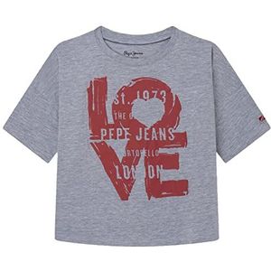 Pepe Jeans Noni T-shirt voor meisjes, Grijs (Grijs Marl), 16 jaar