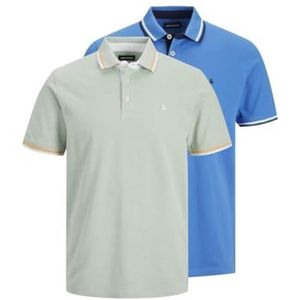 JACK&JONES PLUS Poloshirt voor heren, Graniet Green/Pack: graniet + French, 5XL Grote maten