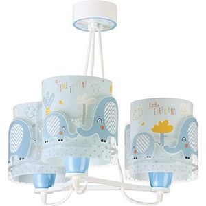 Dalber Kinderlamp hanglamp hanglamp 3 lichten Little Elephant olifant dieren blauw