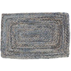 Ottoman - Tapijt van jute Lara 100% natuurlijke jutevezel - tapijt met hoge weerstand - handgeweven - tapijt voor woonkamer, eetkamer, slaapkamer, hal, natuur (60 x 90 cm)