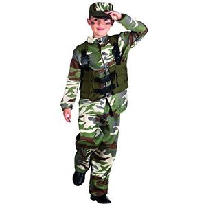Boland - Kinderkostuum soldaat, soldatenkostuum voor meisjes en jongens, militair kostuum, camouflage, carnavalskostuums voor kinderen