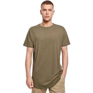 Build Your Brand Shaped Long Tee T-shirt voor heren, Olijf, L