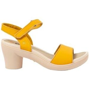 Art 1475 ALFAMA, damessandalen met hak, nappa geel, 40 EU, Nappa, Geel, 40 EU