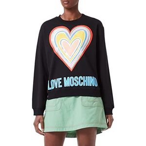 Love Moschino Dames Multicolor Heart Sweatshirt, zwart, 46