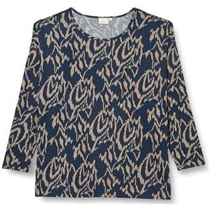 ONLY CARMAKOMA Caralba Graphic L/S TOP JRS, Dress Blues/Aop: grafische humus, 46/48 Grote maten