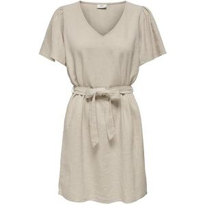 JDY SAY S/S Bell Sleeve Dress WVN Dia, Oatmeal/Detail: melange, XS