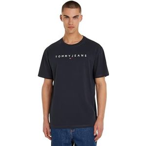 Tommy Jeans Heren TJM Reg lineair logo T-shirt Ext S/S T-shirts, Dark Night Navy, XS