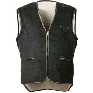 Brede corduroy vest, maat S, zwart