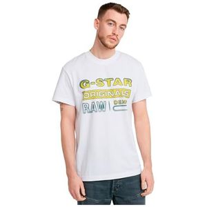 G-Star RAW Gradient Originals Regular Tee, wit (White D25149-336-110), XS