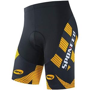 sponeed Mannen Fietsshorts Gewatteerde Fiets Rijbroek Fiets Fietsen Kleding Cycle Wear Panty, Goud, L