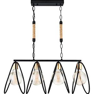 Homemania Hanglamp Hanglamp Plafondlamp Plafondlamp Plafondlamp Zwart Metaal 75 x 28 x 85 cm 4 x E27 40W