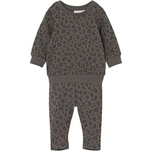 NAME IT Child sweatshirt en joggingbroek in set print, Graniet Grey, 56 cm