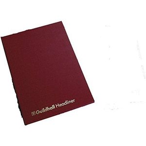 Exacompta - Ref 38/12Z - Guildhall - Headliner Case gebonden account boek, 298 x 203 mm, 12 Cash Column, 80 pagina's, Sabotagebestendig, Precisie gelijnd 95gsm Grootboek Papier - Bordeaux