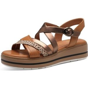 Jana Vegan platte damessandalen, TAN Comb, 39 EU, Tan Kam, 39 EU