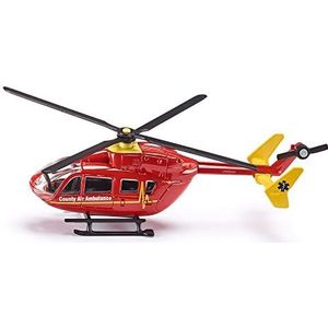 siku 1647, Rescue Helicopter, Metal/Plastic, 1:87, Red, Rotating rotors