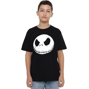 The Nightmare Before Christmas Jack Face Black Unisex Kids T-shirt, zwart, 3-4 jaar, Zwart, 3-4 jaar