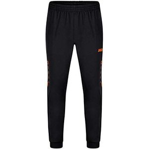 JAKO Polyesterhose Challenge Polyester broek voor dames, Zwart/Neon Oranje, 64