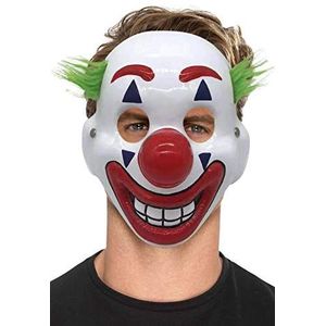 Smiffys 50026 PVC Clown Masker, met Haar & Elastische Riem, Unisex Volwassene, Blauw, One Size