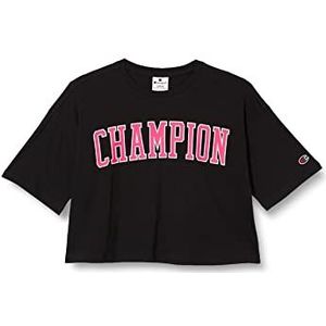 Champion Rochester 1919-C-Campus Oversized Crewneck S-S T-shirt, zwart, 3-4 jaar meisjes en meisjes, zwart.