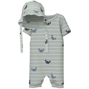 Name It - Sunsuit Box Set - Aqua Gray - Jumpsuit - Baby - Allover Print