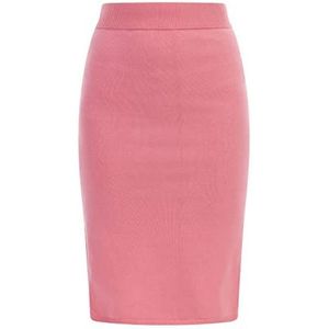 myMo Gebreide midi-rok voor dames, roze, L