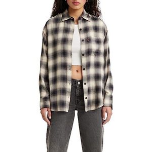 Levi's Nola oversized shirt voor dames, James Plaid Blackened Pearl, XS