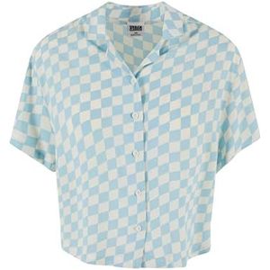 Urban Classics T-shirt voor dames, oceaanblauw check, XS