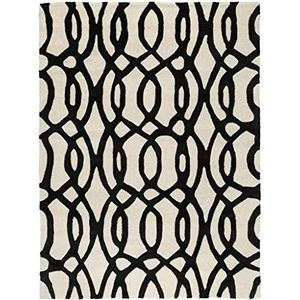 Benuta Wollen tapijt Matrix Wire zwart 160x230 cm/natuurvezeltapijt voor woonkamer en slaapkamer