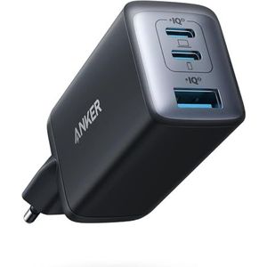 Anker USB C-oplader (Nano II 65W) Pod 3-poorts PPS snellader, compacte USB-C voeding voor MacBook Pro, iPad Pro, Steam Deck, Galaxy S20, Dell XPS 13, Note 20/10+, iPhone 15, Pixel