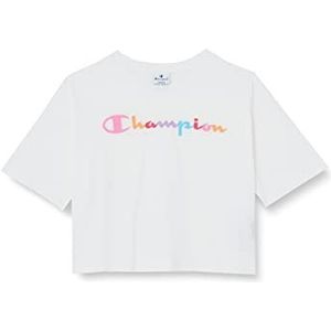Champion Legacy American Classics-Logo Croptop oversized S/S T-shirt, wit, 15-16 jaar meisjes en meisjes