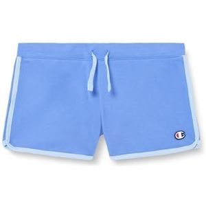 Champion Legacy Icons G - Contrast Logo Soft Cotton 1 x 1 rib shorts, blauwe jeans/lichtblauw, 9-10 jaar meisjes en meisjes SS24, Jeansblauw/lichtblauw, 9-10 Jaar