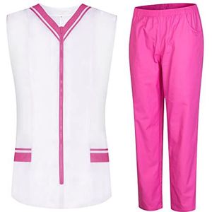 MISEMIYA - Peeling-set voor dames – doktersuniform dames met hemd en broek – medisch uniform – 818-8312, roze, XL