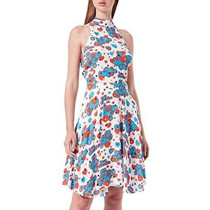 Love Moschino Damesjurk, Wit Rood Blauw Geel Zwart, 32
