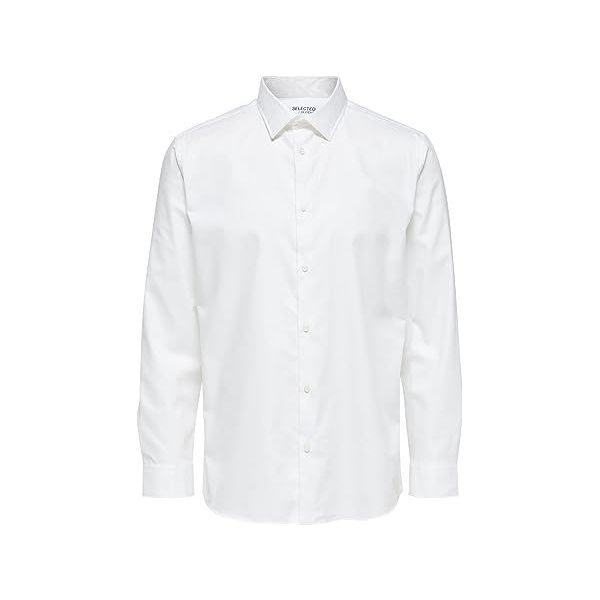 SELECTED HOMME Heren SLHREGETHAN Shirt LS Classic B NOOS hemd, helder wit, M, wit (bright white), M