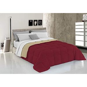 Italian Bed Linen Elegante winterdekbed, bordeaux/crème, enkelvoudig, 100% microvezel, 170x260cm