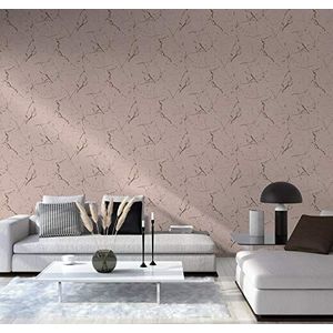 TRENDWALLS 4051315503539 marmerbehang roze marmer vliesbehang in marmerlook modern en elegant woonkamer behang patroonbehang hoogglanzend glad