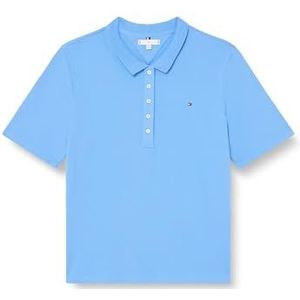 Tommy Hilfiger Dames CRV 1985 Reg Pique Polo Ss S/S polo's, blauw, 48, Blauwe spreuk, 48