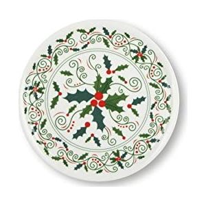 Excelsa Christmas Holly Panettone-bord, porselein, diameter: 31 cm