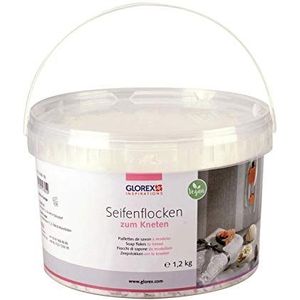 GLOREX 6 1600 182 - SoapFix zeepvlokken voor wit kneden, 1200 g emmer, fijn geraspte zeepkruimels voor het maken van je eigen zeep, 100% veganistisch