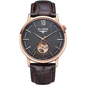 Elysee Unisex volwassenen analoog automatisch horloge met leren armband 77012B, Band