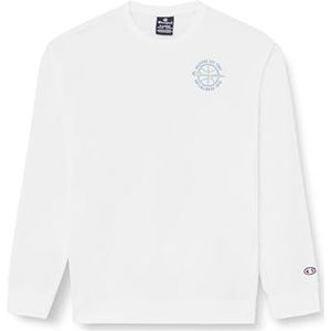 Champion Legacy Modern Basket B-Spring Terry Crewneck Sweatshirt voor kinderen en jongens, Lichtgrijs, 9-10 jaar