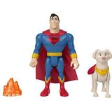 ​Fisher-Price DC League of Super-Pets Superman en Krypto, set van 2 beweegbare figuren met accessoire, voor peuters vanaf 3 jaar, HGL02