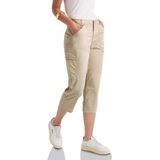 Street One - 3/4 Satijnen Broek - Beige - Stretch Katoenmix