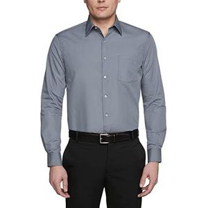 Van Heusen Heren Overhemd Regular Fit Poplin Solid, Grijs, 15 Neck / 32-33 Sleeve