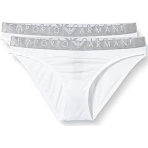 Emporio Armani Iconic damesslip van microvezel (2 stuks), Wit, L