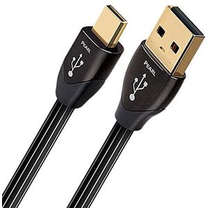 AudioQuest Pearl USB micro-kabel USB A Micro, USB B-kabel, 1,5m zwart - USB micro-datakabel (1,5 m. USB A, USB B, stekker/stekker, zwart, goud)