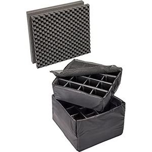Peli 0345 Gevoerde Vakverdelers, Origineel Accessoire Voor Peli-Beschermingskoffer, Compatibel Met Peli 0340 Cube Case, Kleur: Zwart